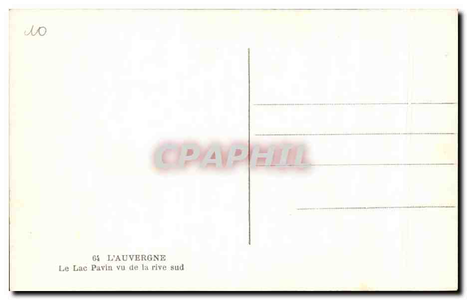 CPSM L Auvergne Le Lac Pavin Vu de La Rive Sud  — Rückseite