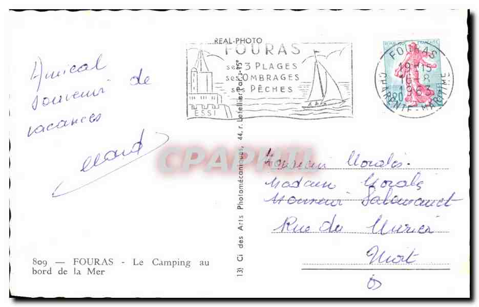CPSM Fouras Le Camping Au Bord De La Mer — Rückseite