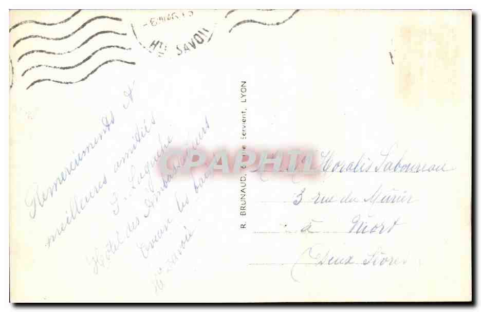 CPSM Evian les Bains Le lac et les Memises Bateau  — Verso