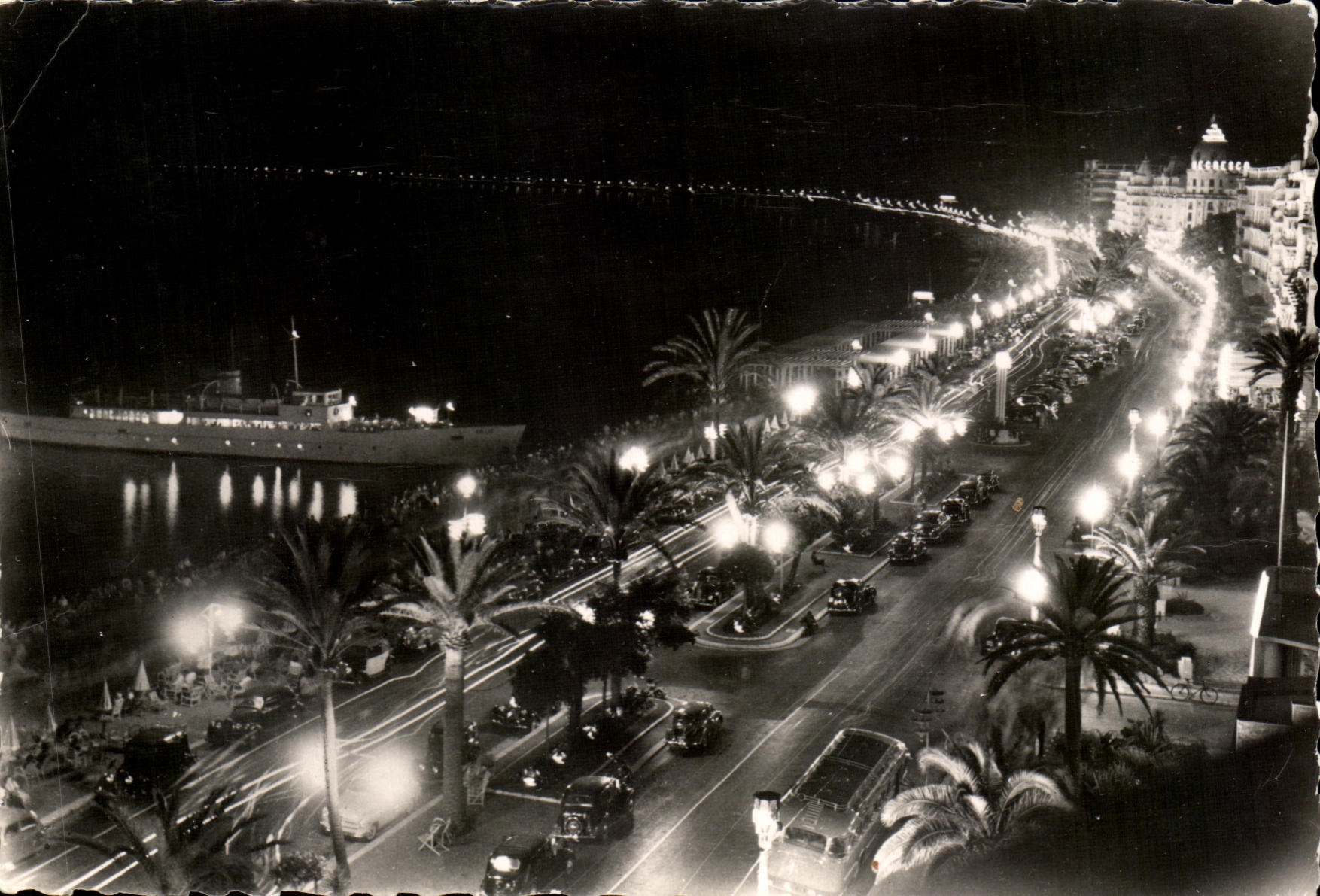 CPSM Nice La Promenade des Anglais La nuit 
