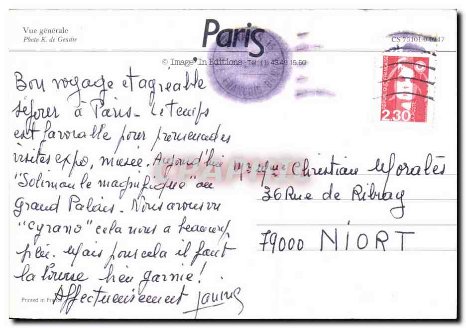 Allgemeiner Blick auf Paris — Eiffelturm, Seine, Grand Palais — Photo K. de Gendre, Image'In Editions — Rückseite