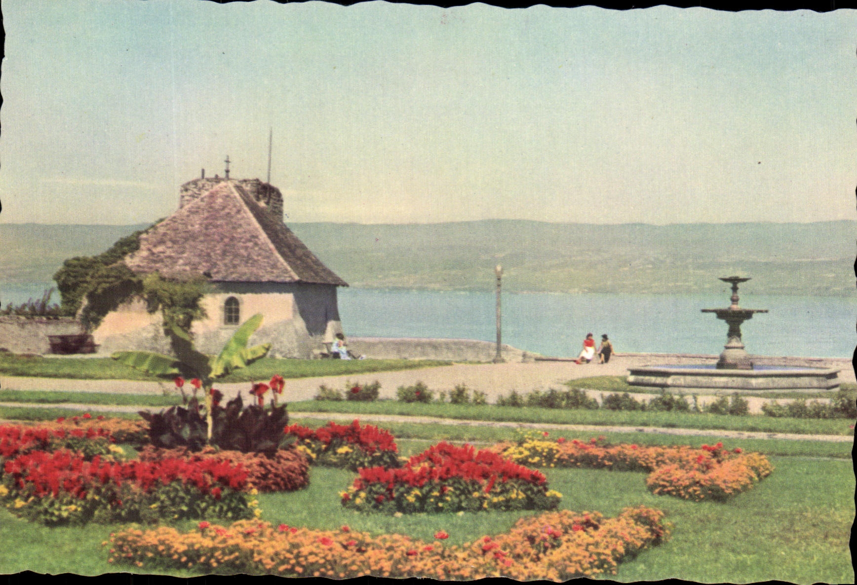 Thonon - Le jardin et la poterne — Collection 'Évian et ses environs' — S.A.E.N.E. Évian (Haute-Savoie) — imp. Georges Lang, Paris