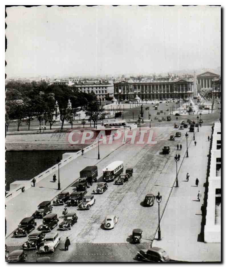CPSM Paris Pont et Place de La Concorde et Butte Montmartre