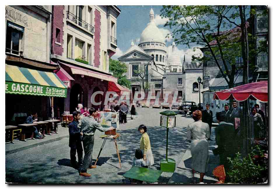 CPA Paris Montmartre La Place du Tertre Sacre Coeur 