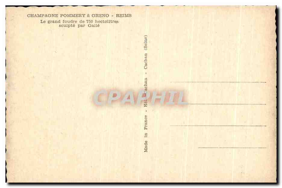 CPA Reims Champagne Pommery Greno Le Grand foudre — Verso