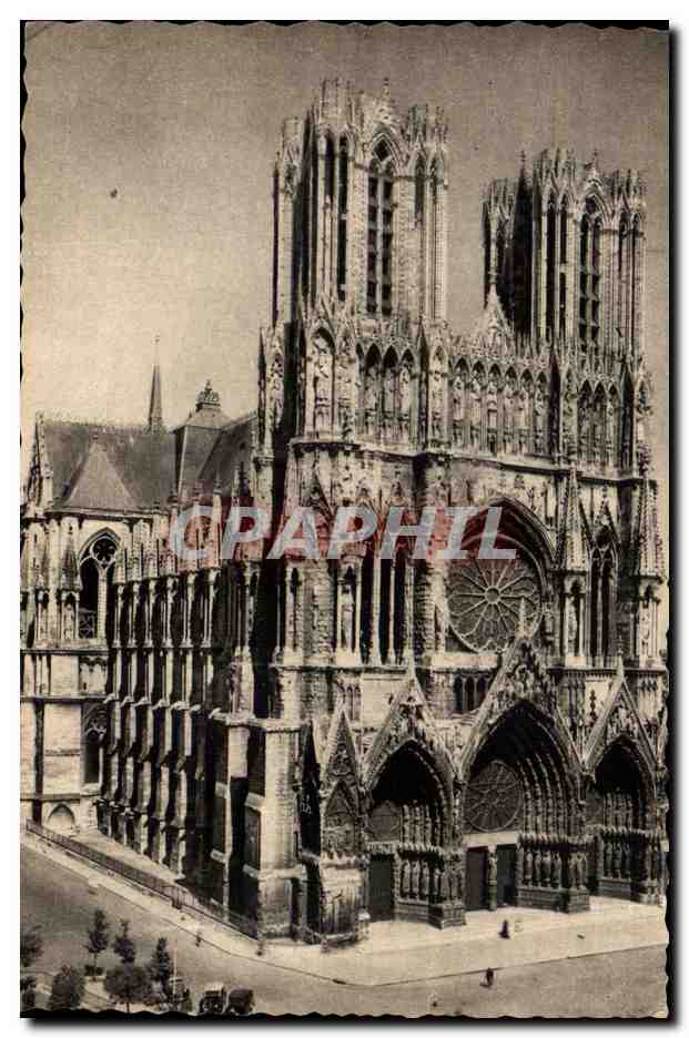Cathédrale de Reims — vue de la façade — éditeur Champagne Pommery & Greno - Reims