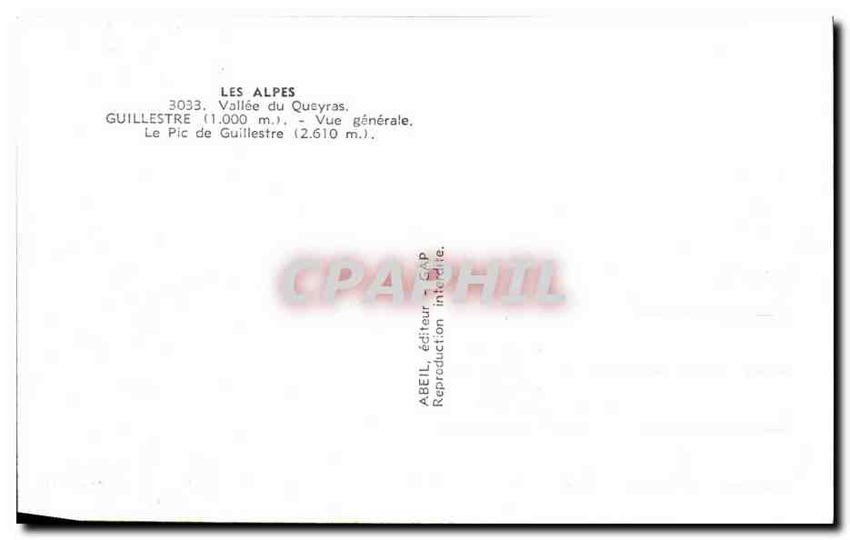 Guillemette — Tal des Queyras — allgemeine Ansicht — Verlag ABEIL, Nr. 3033 — Rückseite