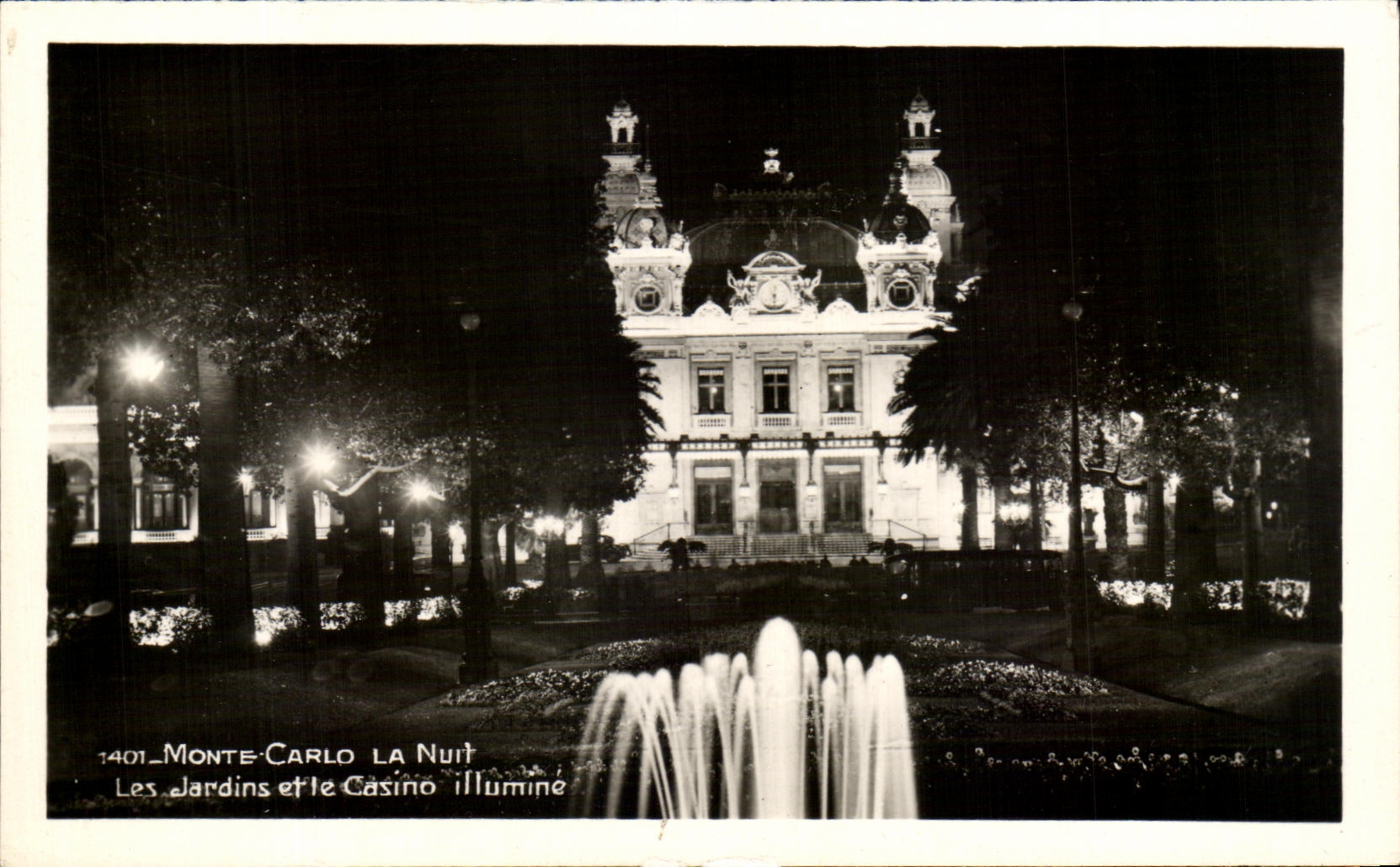 CPSM Monte Carlo La Nuit Les Jardins et le Casino 