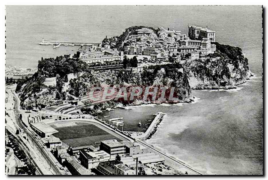 CPSM Monte Carlo Principaute de Monaco Le Rocher et le Stade