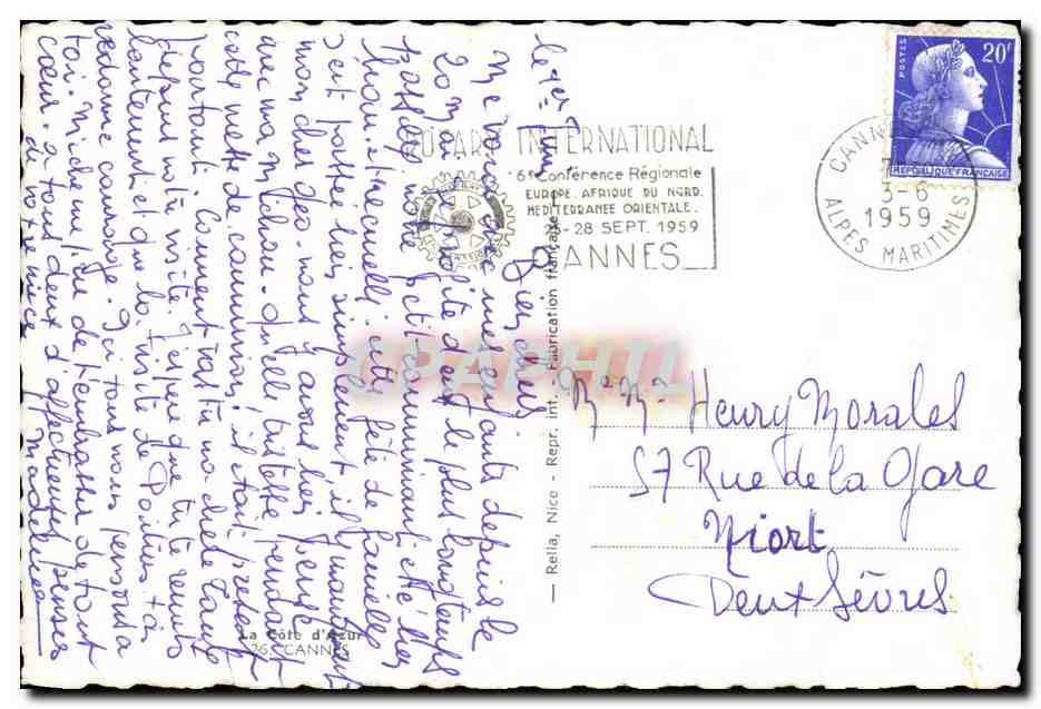 CPSM Souvenir de Cannes  — Verso