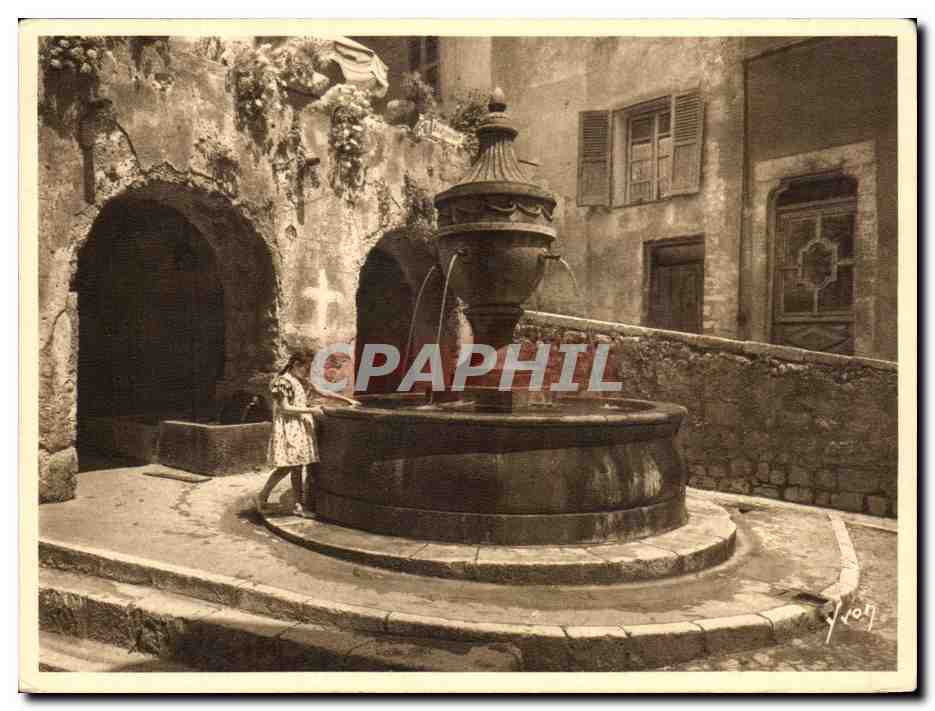 CPSM Saint paul en Vence Fontaine Publicite Horman Toxone Principe Antitoxique Du Foie