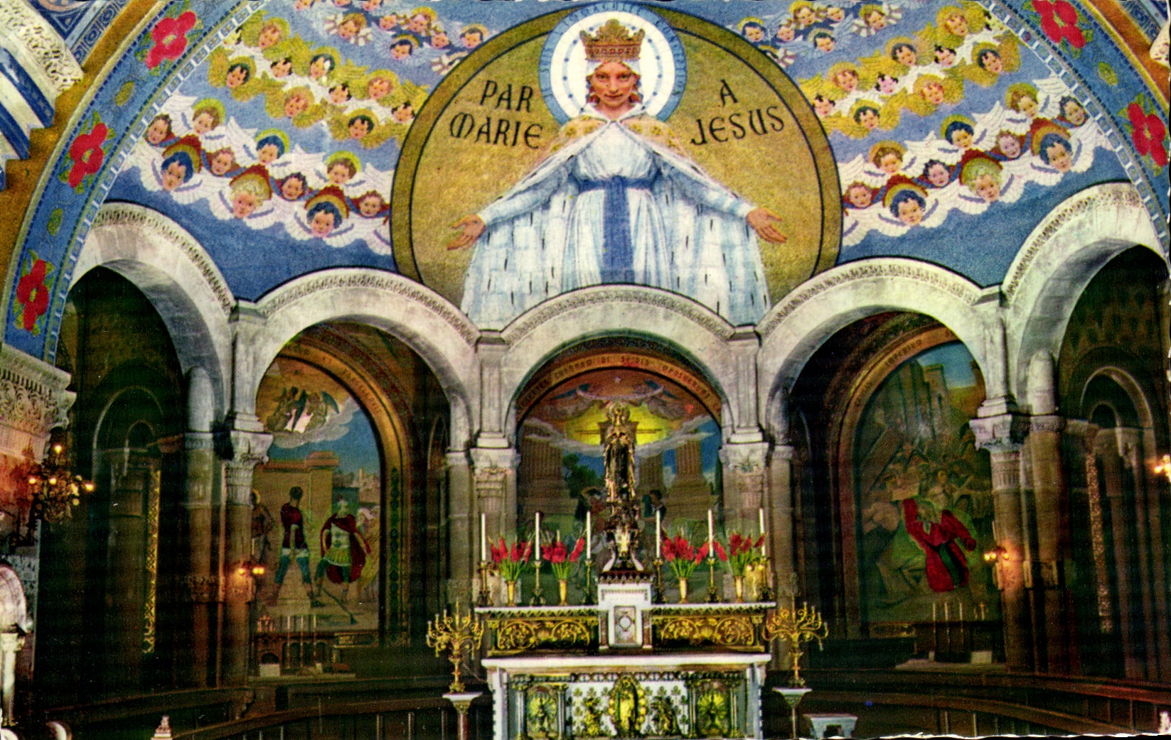 CPSM Lourdes Interieur de la Basilique du Rosaire