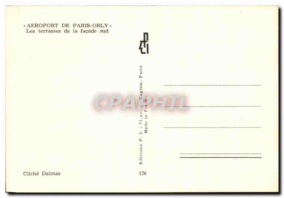 CPSM Aeropert De Paris Les Terrasses de la Facade sud — Rückseite
