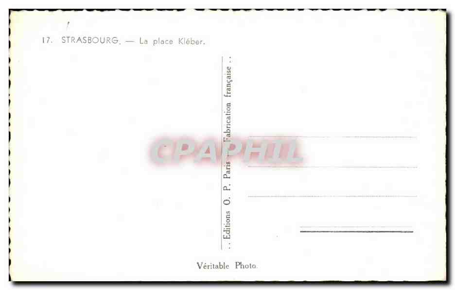 CPSM Strasbourg La Place kleber — Verso