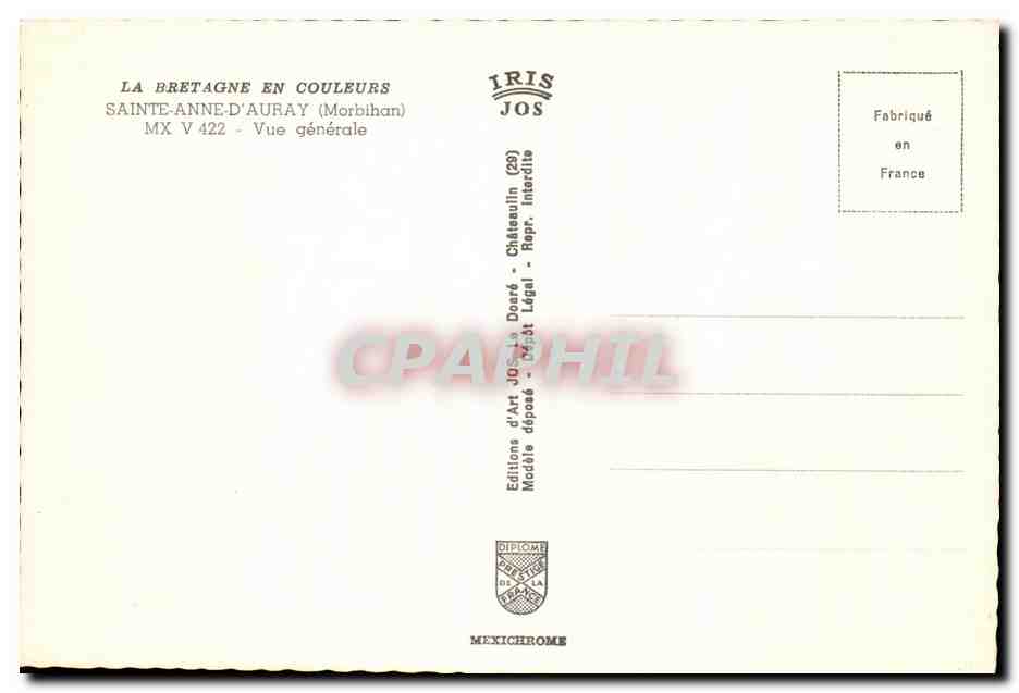 CPM La Bretagne En Couleurs Sainte Anne D Auray Vue Generale — Verso