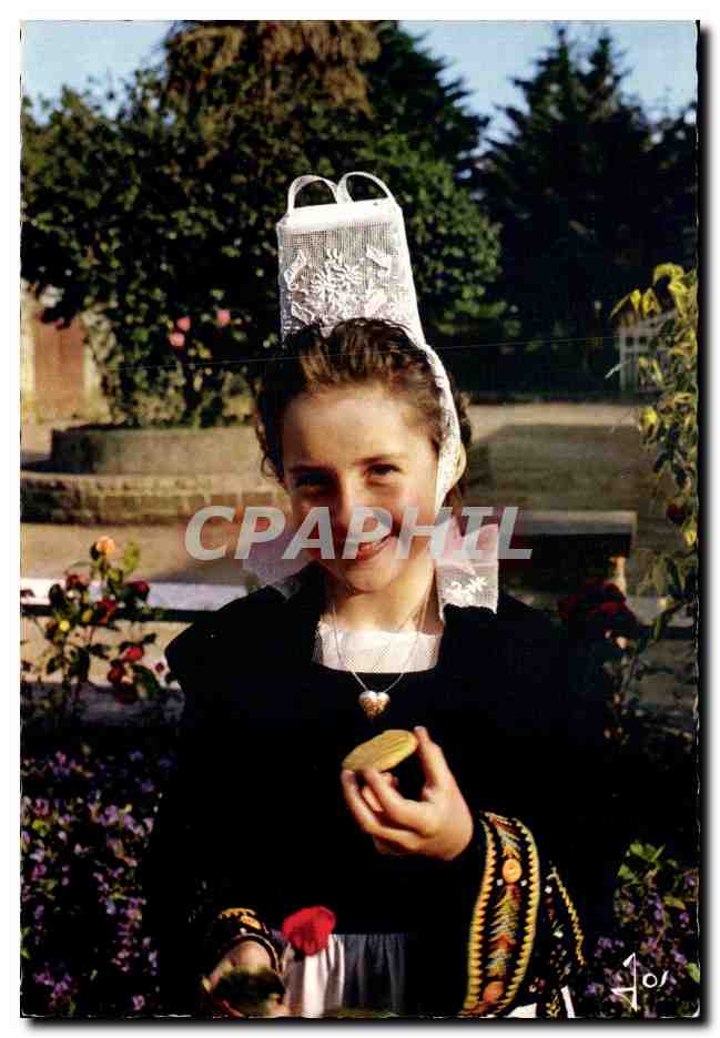 Fillette en costume du Porzay — Cast où se fabrique d'excellentes galettes bretonnes — Éditions d'Art Jos, Le Doré, Châteaulin