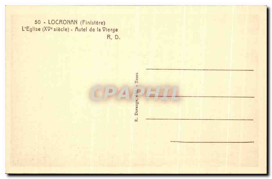 CPA Locronan Autel de la Vierge — Rückseite