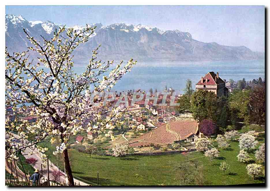 Château de Châtelard — Montreux-Clarens et les Alpes de Savoie en avril — Éditions du Tourisme, Montreux