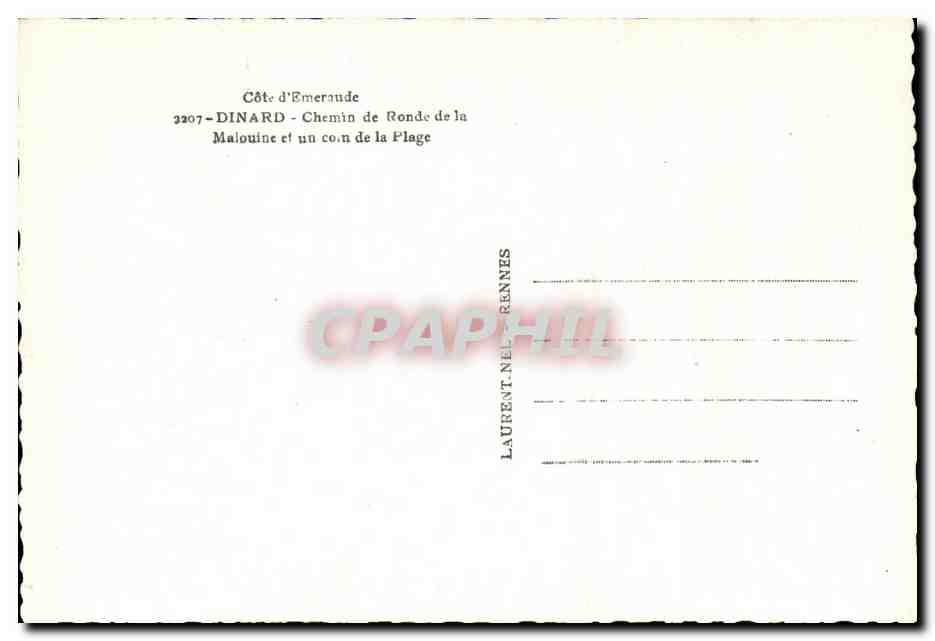 CPM Dinard Chemin De Ronde de La Malouine et Un Coin de La Plage — Verso