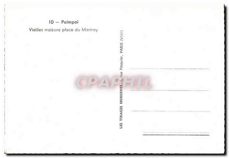 CPM Paimpol Vieilles Maisons Place du Martray La maison du stylo — Rückseite
