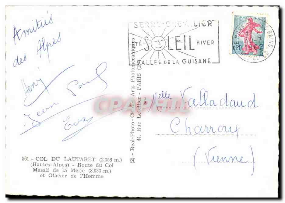 Col du Lautaret — Route du Col et Glacier de l'Homme — éditeur Serre-Chèvrière — Reverso