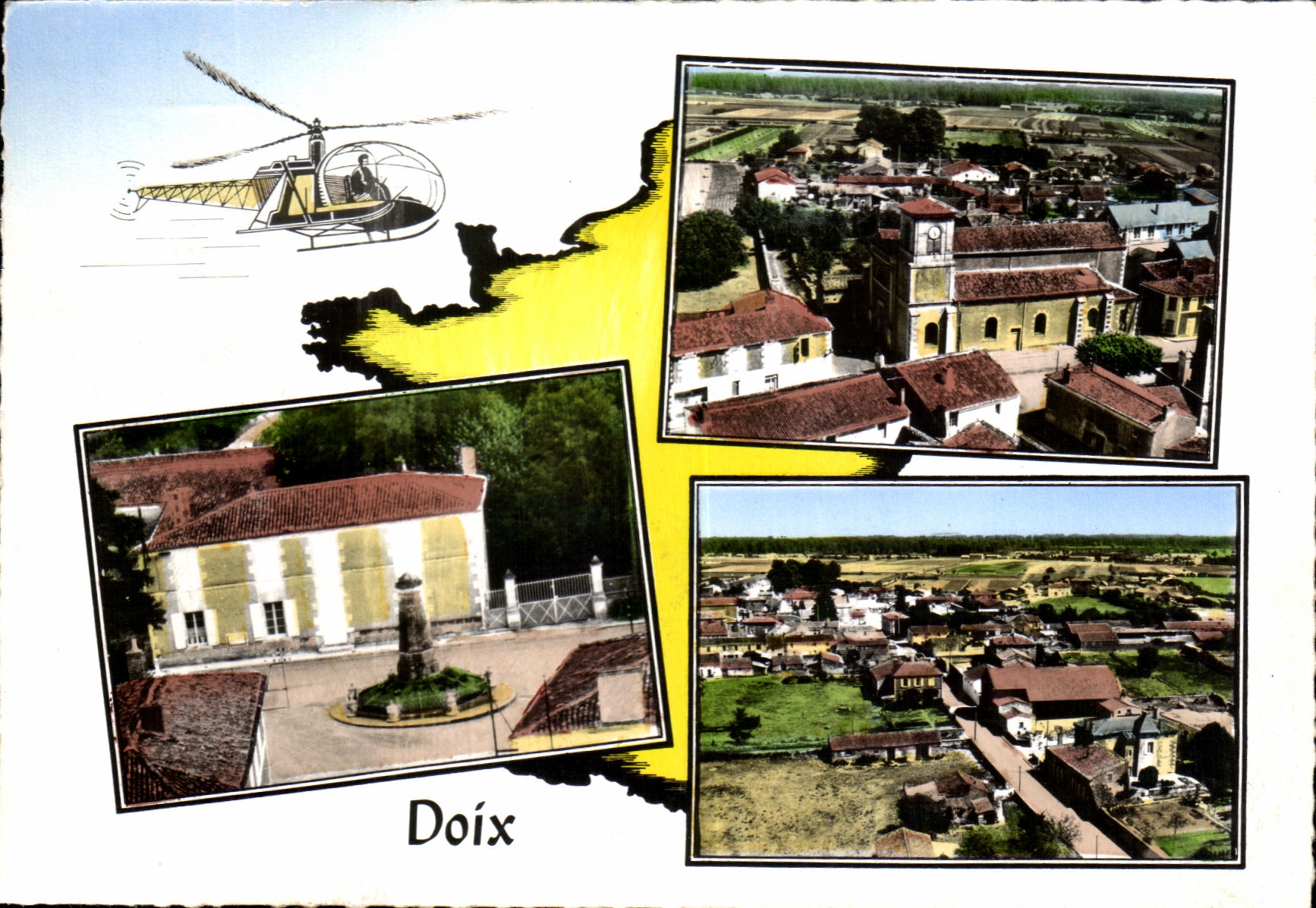 Doix — vue aérienne et monuments — édition Lapie