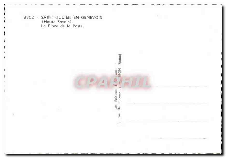 Saint-Julien-en-Genevois — La Place de la Poste — Les Éditions de l'Économie (Rhône) — Rückseite