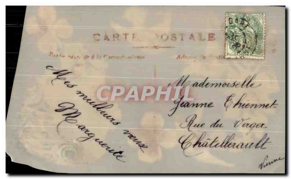 CPA Fantaisie Colombes Trefle Fleurs — Verso