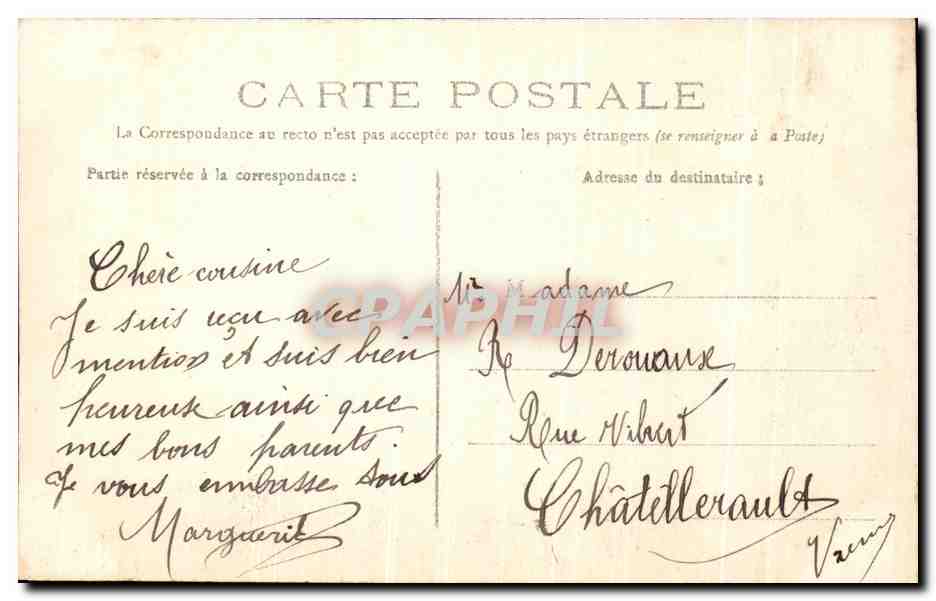 CPA Reims L Hotel De Ville — Rückseite