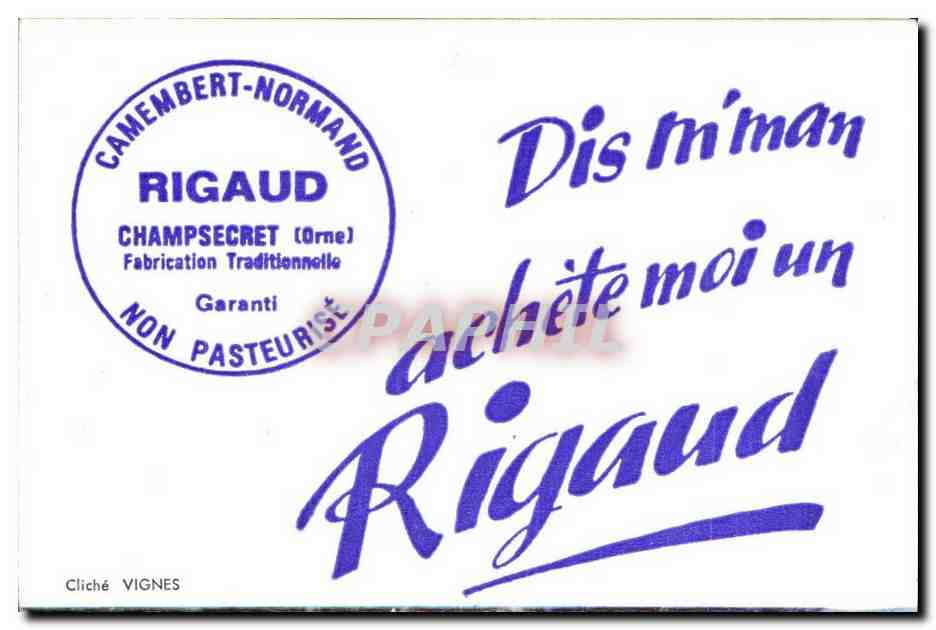 Calendrier 1967 Publicite Camembert Normad Rigaud Champsecret  — Rückseite