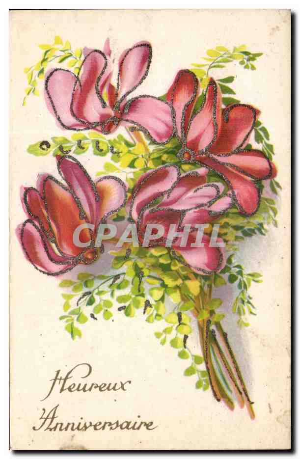 CPA Heurreux Anniversaire Fleurs