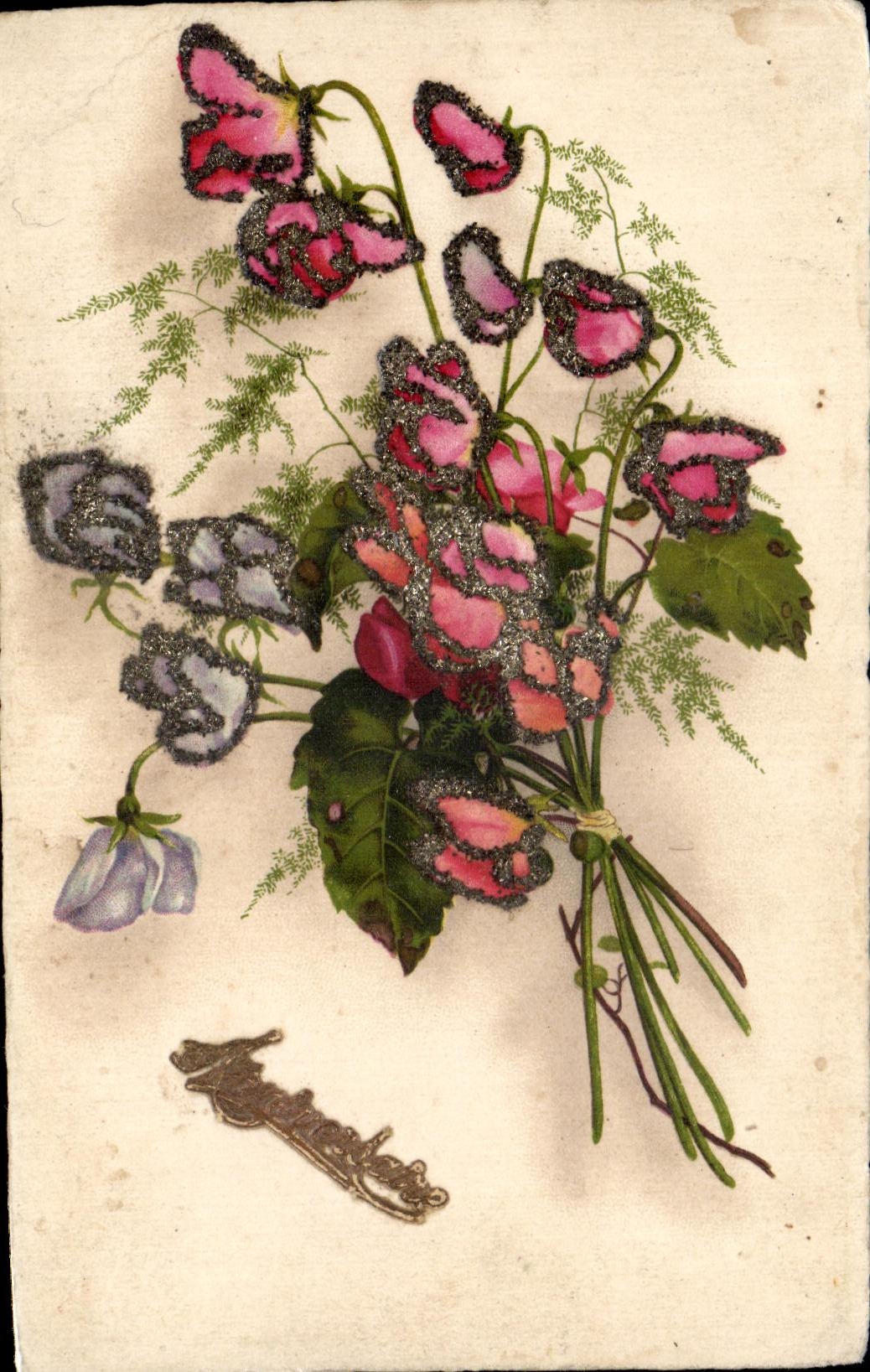 CPA Fleurs Anniversaire