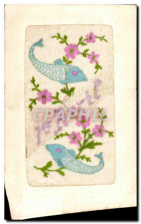 CPA Fantaisie Brodee 1er Avril poissons 