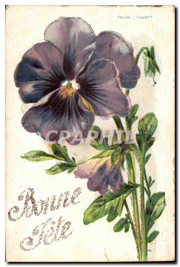 CPA Bonne Fete Fantaisie Fleurs Pensee