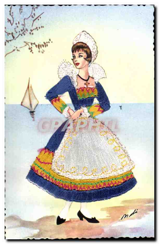 CPM Fantaisie Femme Folklore