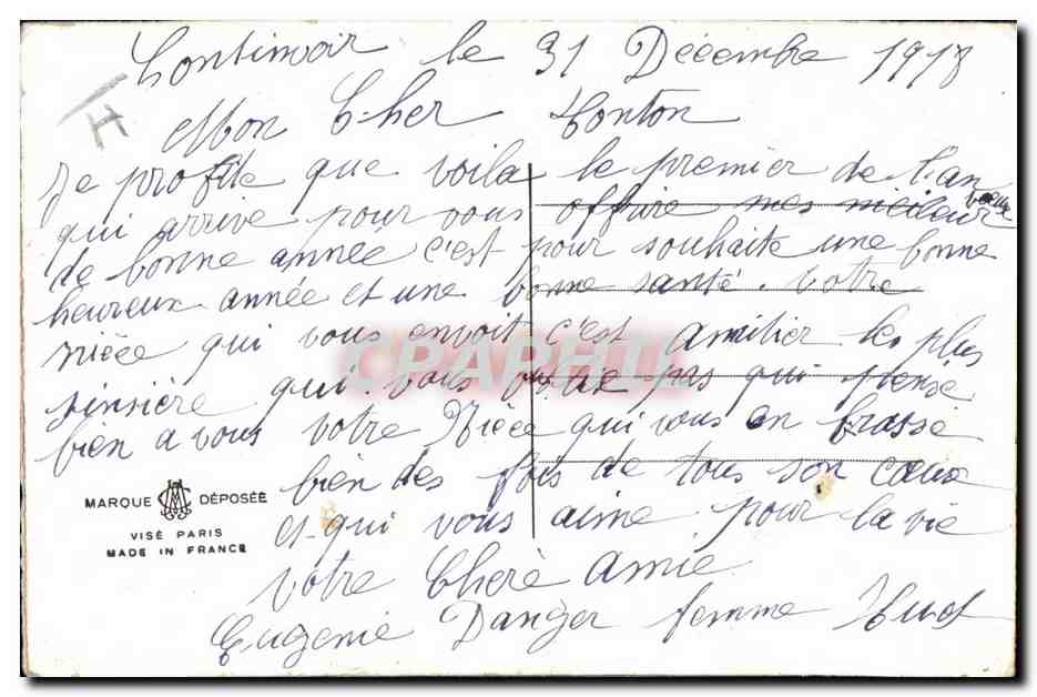 CPA Fantaisie Brodee Bonne Annee — Rückseite