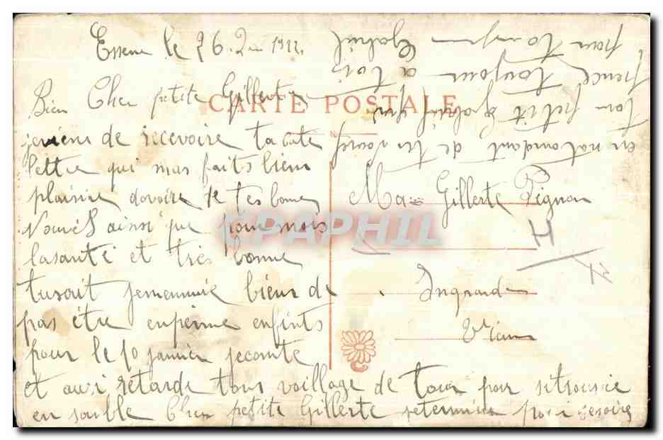 CPA Fantaisie Brodee Femme Militaria Drapeau francais — Rückseite
