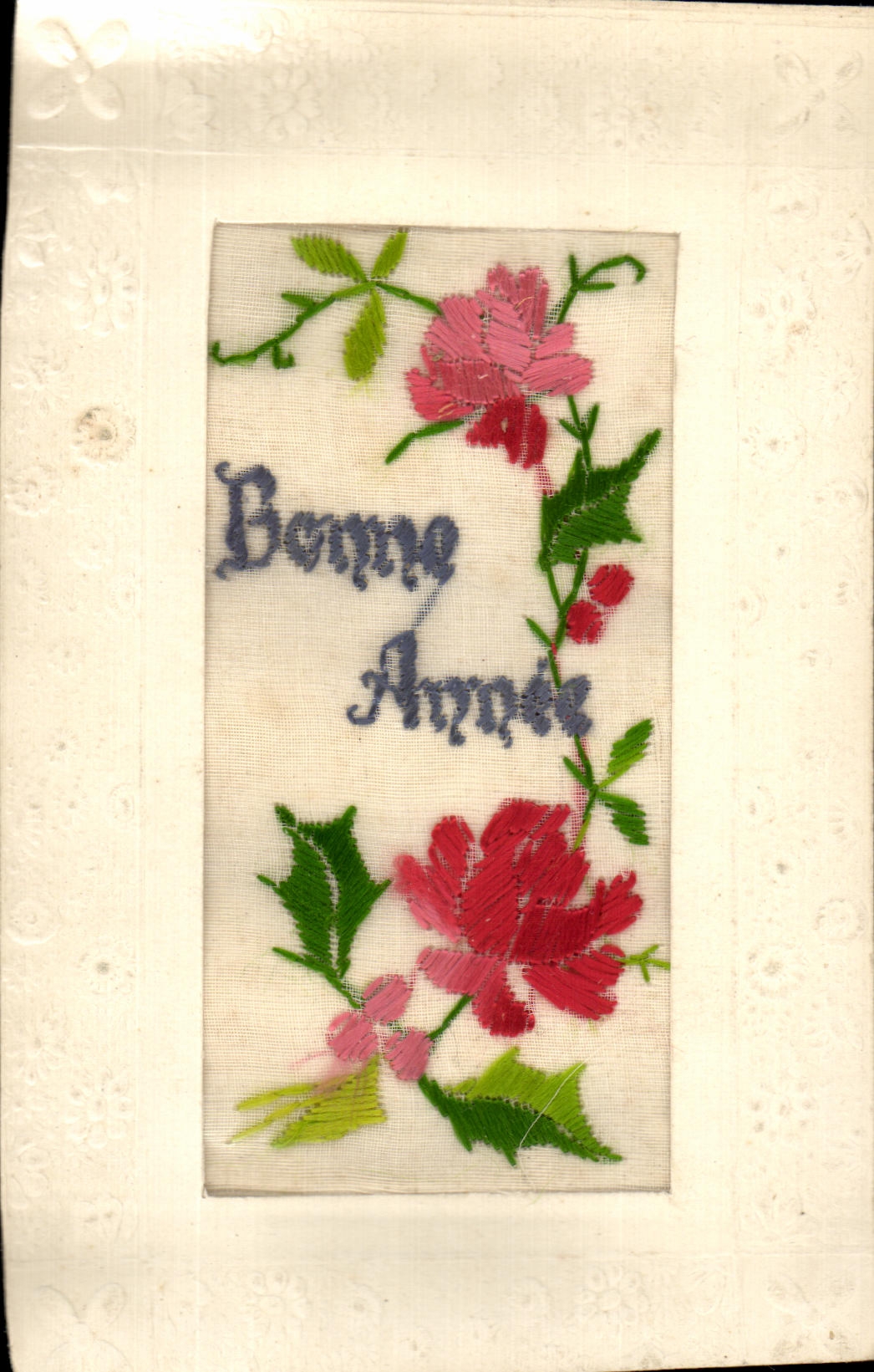 CPA Fantaisie Brodee Bonne Annee