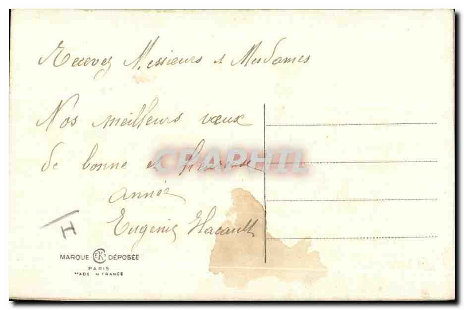 CPA Fantaisie Fleurs Brodee Bonne Annee — Rückseite