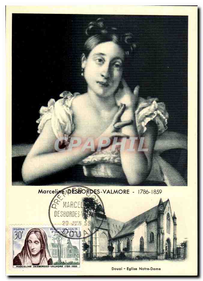 Carte Maximum 1er jour Marceline Des Bordes Valmore Douai