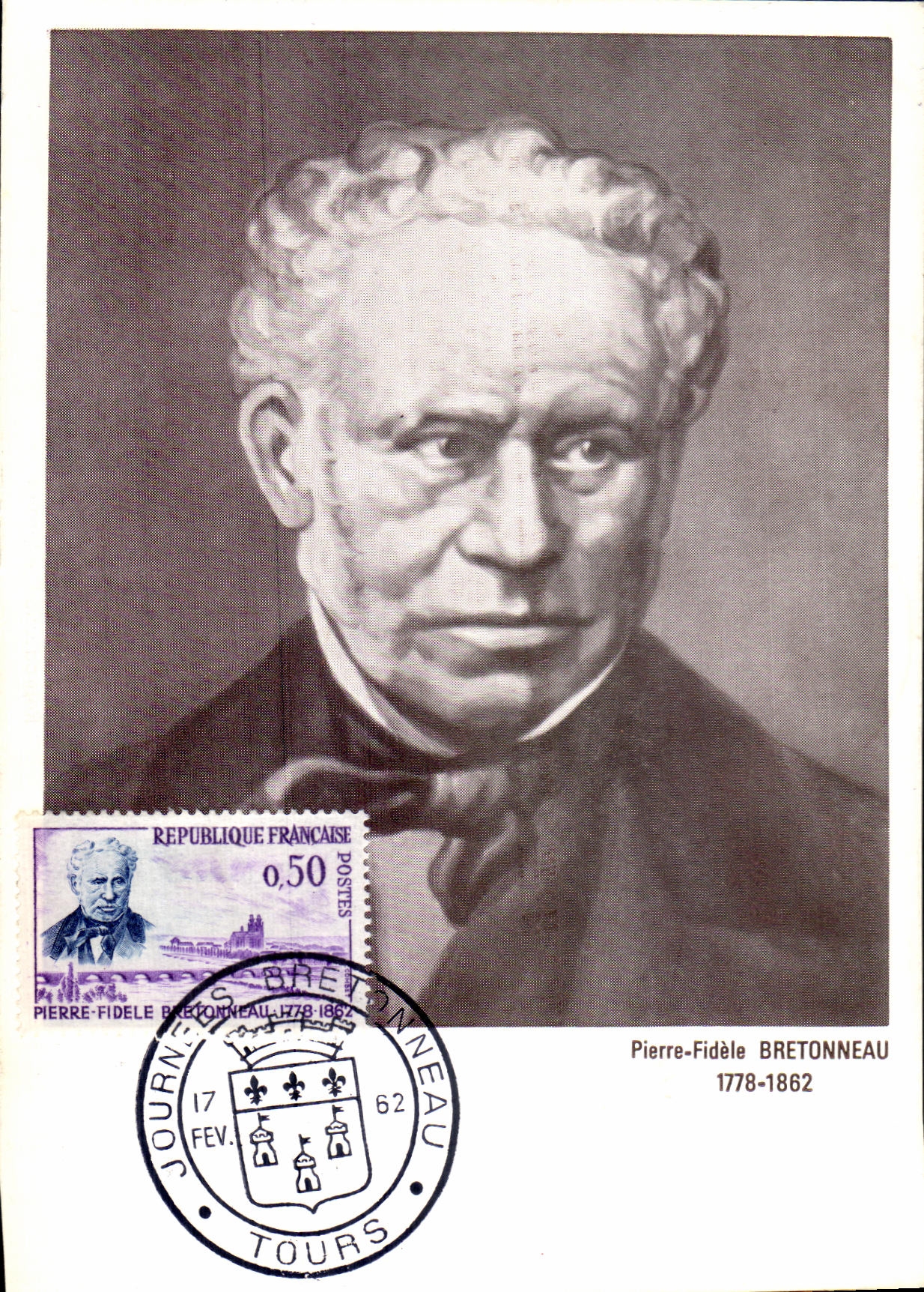 Carte Maximumu Pierre Fidele Bretonneau Tours 1962