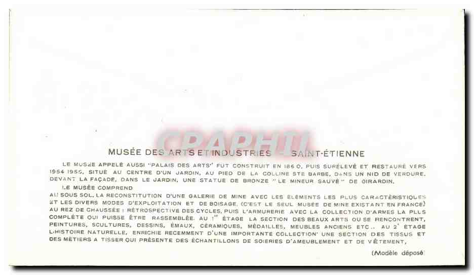 FDC 1960 Musee D Art Et d Industrie De Saint Etienne — Rückseite