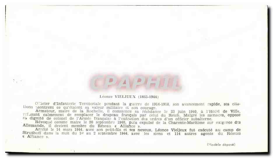 FDC Premier Jour D Emission Historique Leonce Vieljeux — Rückseite