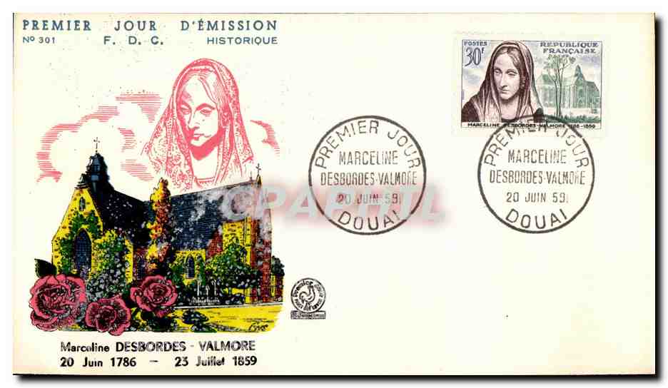 FDC Premier Jour D Emission Marceline Desbordes Valmore Douai