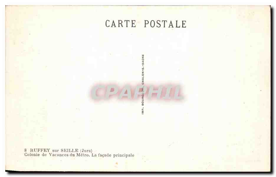 CPA Ruffey Sur Seille Colonie de Vacances de Metro  — Back