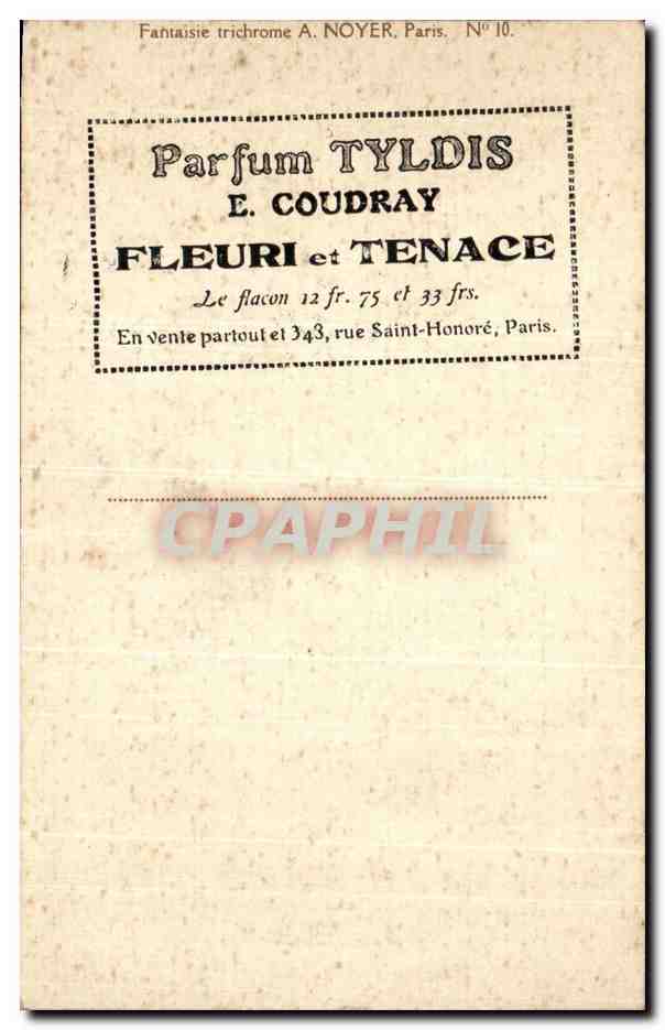 CPA Militaria Soldat Publicite Parfum Tyldis Coudray  — Rückseite
