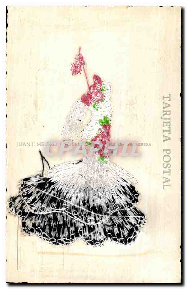 CPA Andalucia Femme folklore Costume Folklore — Rückseite