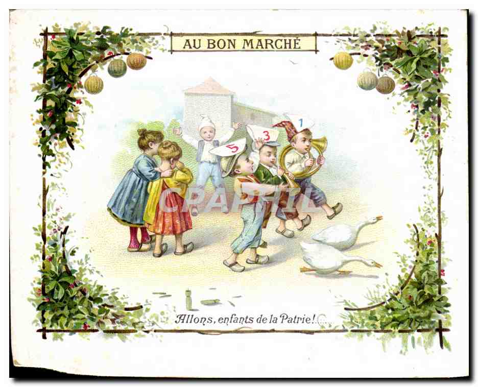 Chromo Au Bon Marche Allons enfants de la patrie 