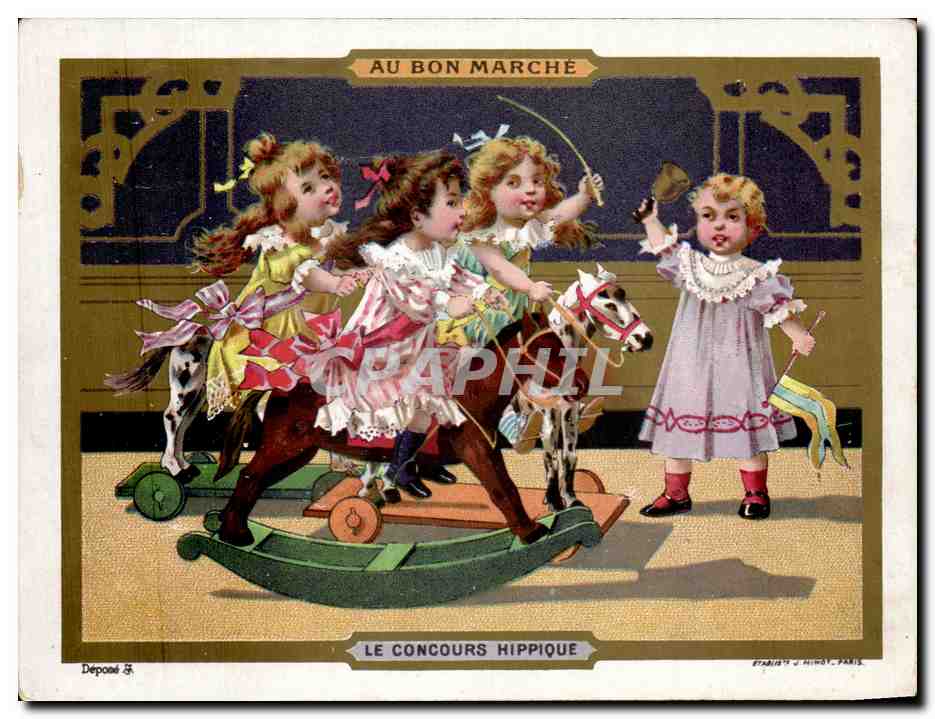 Chromo Au Bon Marche Enfants le concours hippique