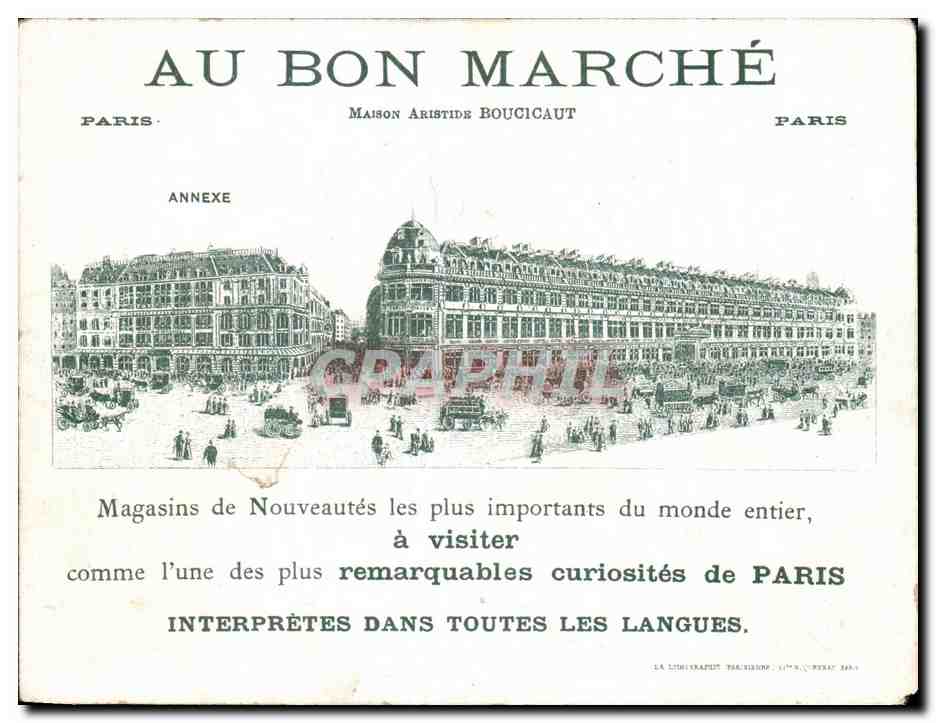 Chromo Au Bon Marche Enfants Au nom de la commune de Fouilis les oies  — Verso